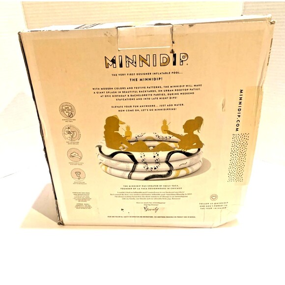 Minnidip The Signature Gilded Marble Luxe Inflatable Designer  Pool 5.5’ x 1.5’ - Picture 5 of 5